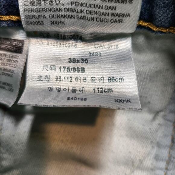 Levis 541 Jeans Mens 38x28 Medium Wash Denim Stretch Straight Leg Thrashed - Picture 5 of 12